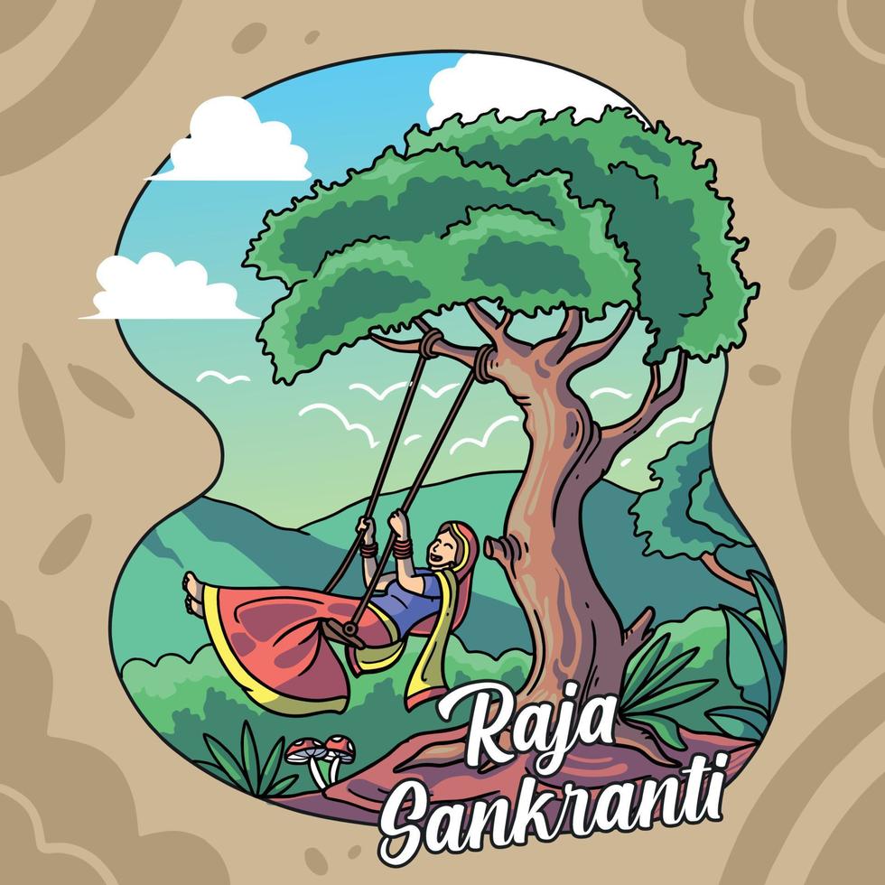 Raja Sankranti Festival Concept vector