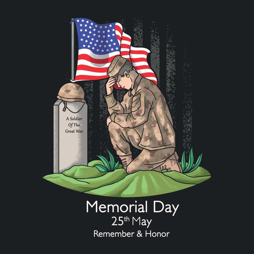 American Soldier Memorial Day Concept vector