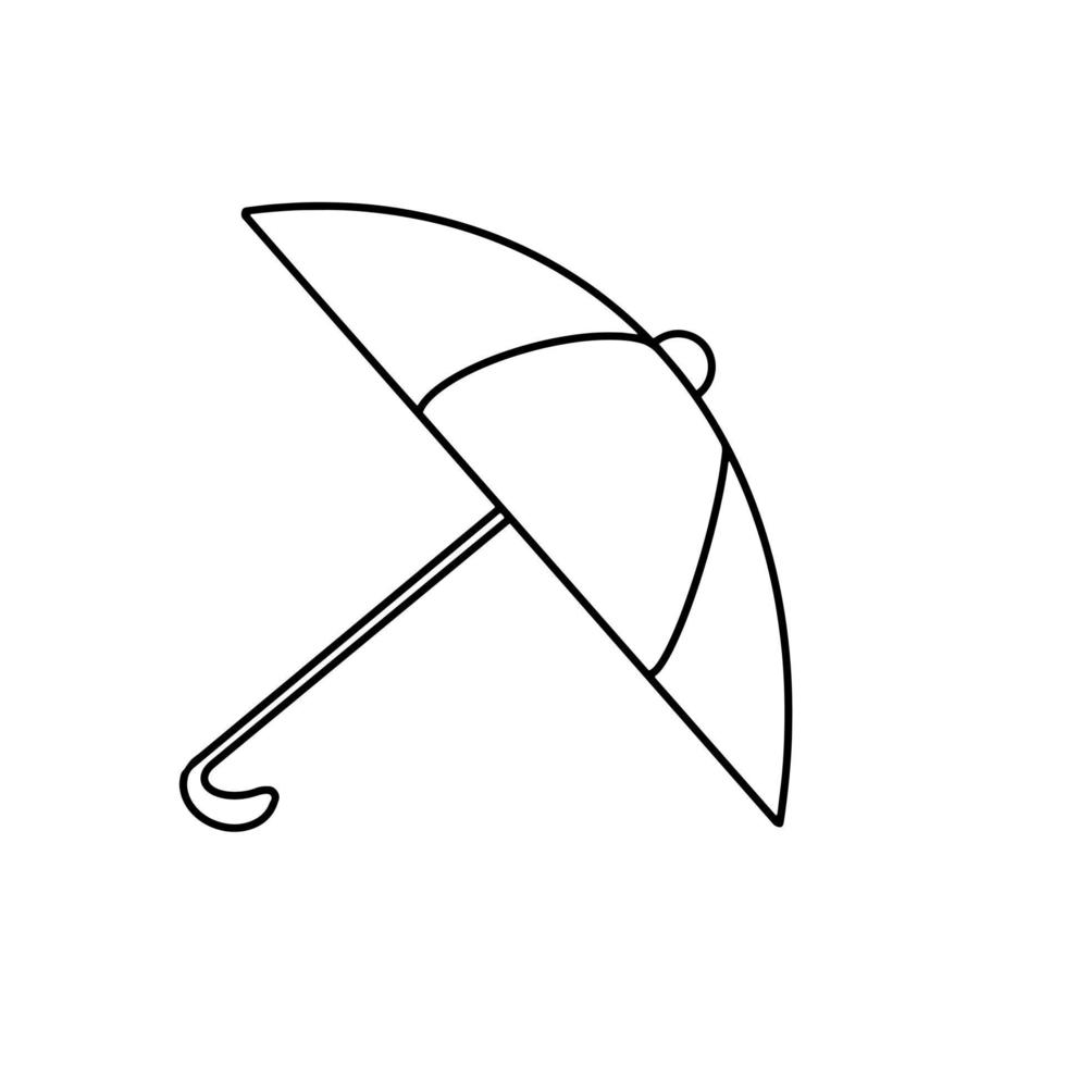Umbrella in rain season Hand drawn organic line Doodle vector