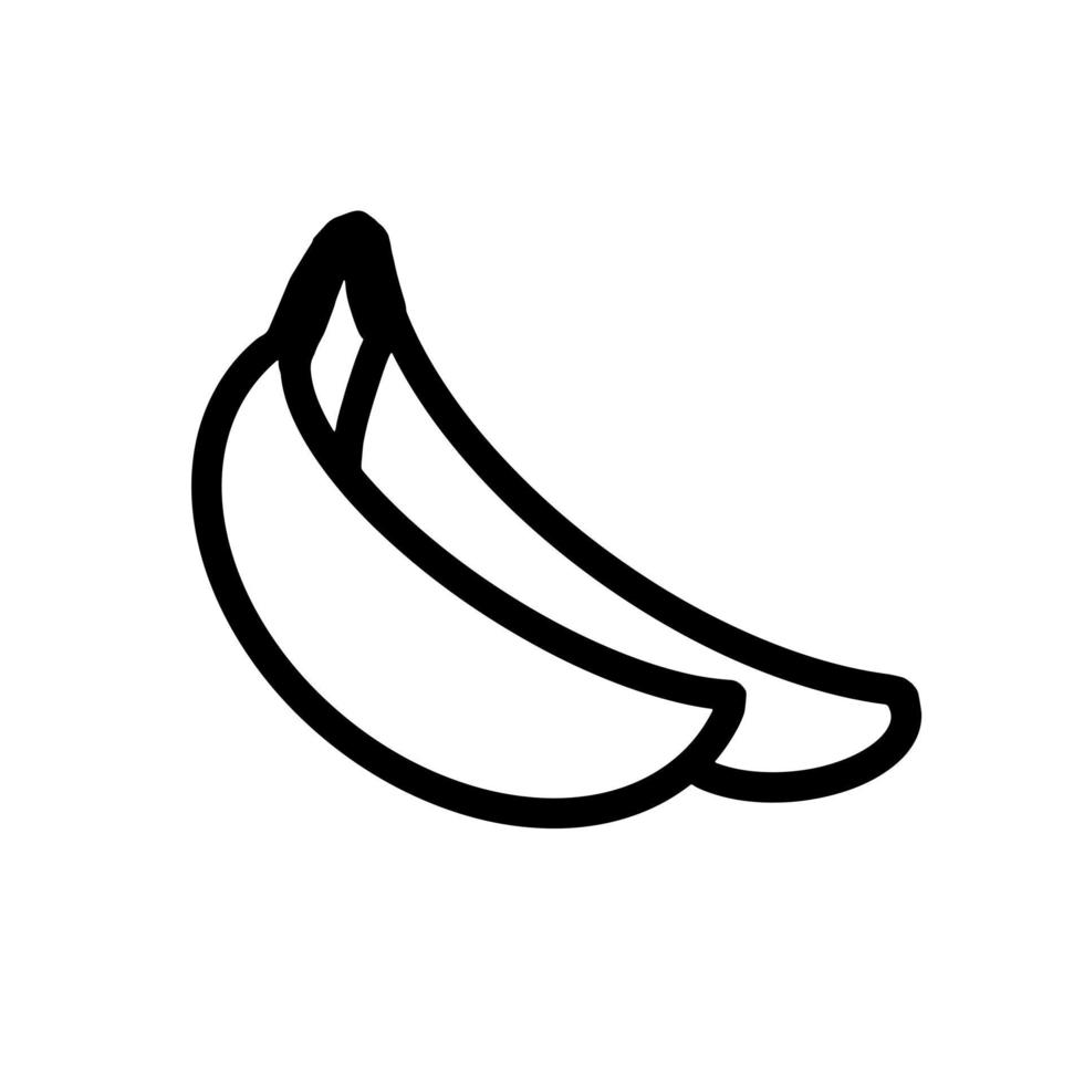 plátano fruta comida sana dibujado a mano línea orgánica doodle vector
