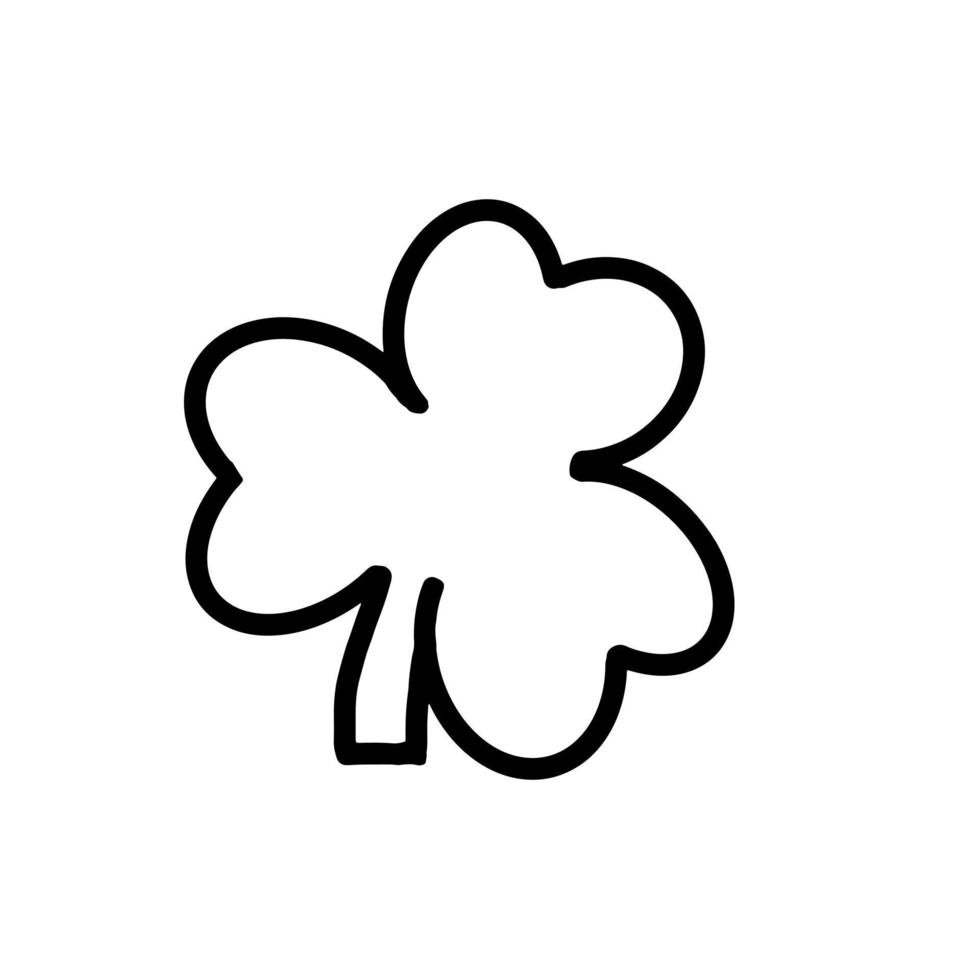 Clover leave Patrick day Hand drawn organic line Doodle vector