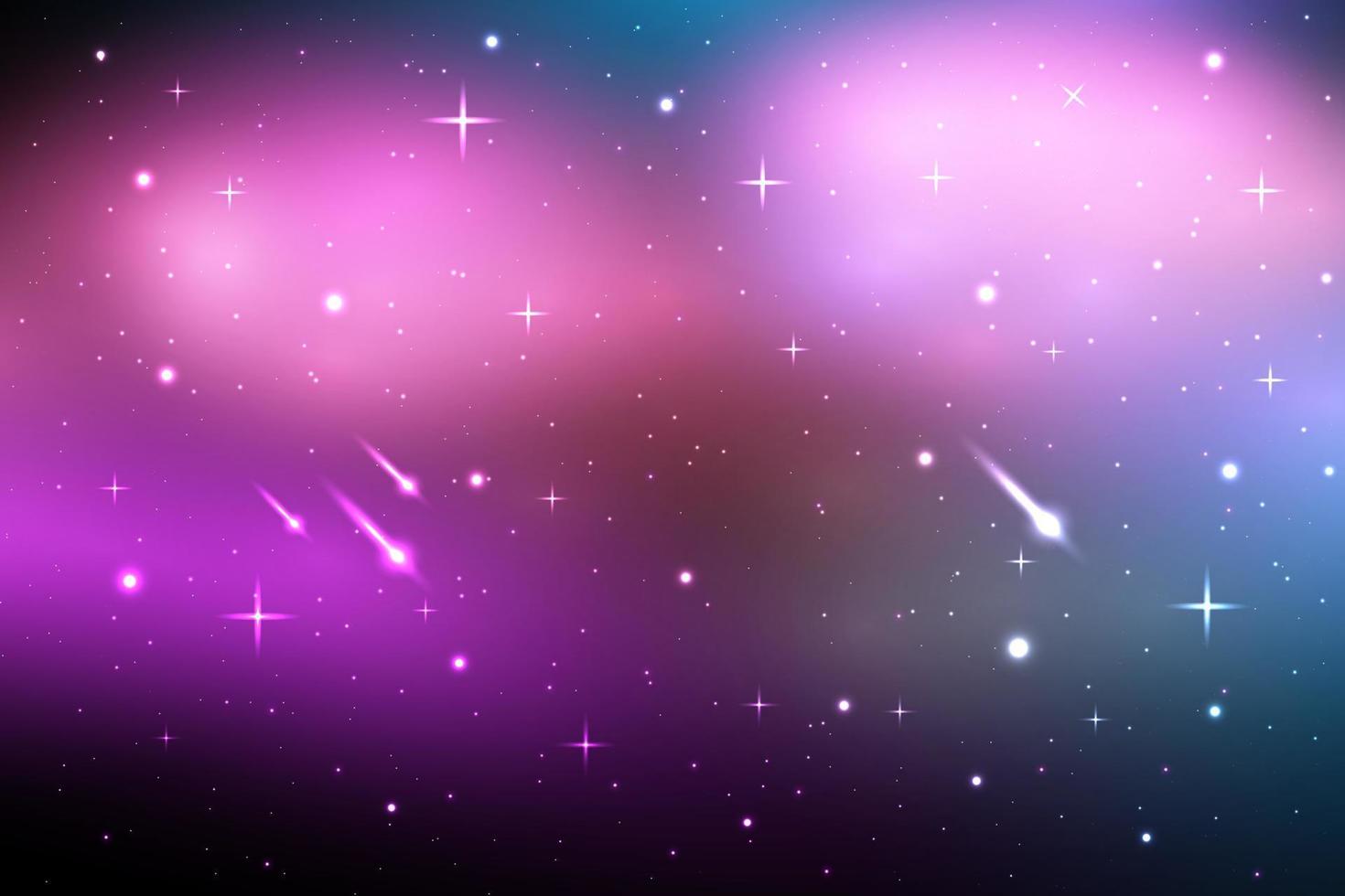 galaxy background with falling star, Vector space galaxy illustration