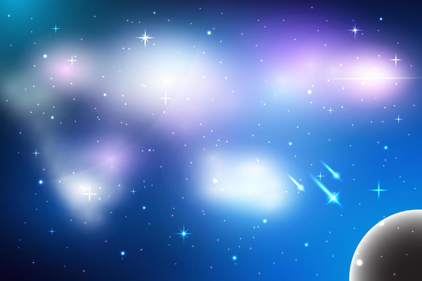 Space galaxy background with shining stars and nebula, Vector cosmos with colorful milky way, Galaxy at starry night, Vector illustration