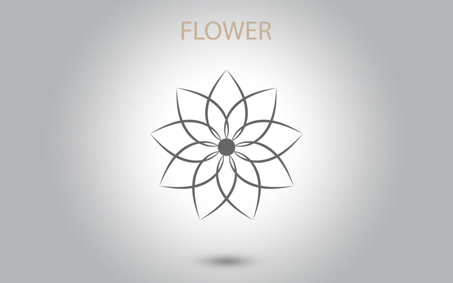 vector de icono de flor aislado en fondo blanco, ilustración de icono de flor dibujada a mano, plantilla de logotipo floral, símbolo icono natural