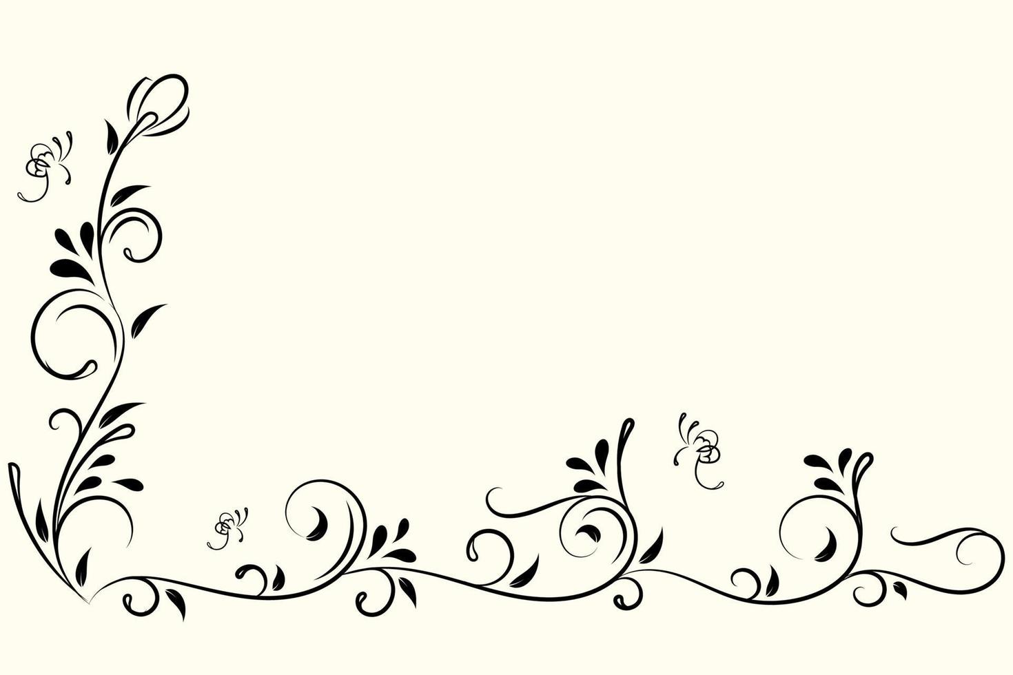 adorno floral vintage, elemento decorativo dibujado a mano, ilustración vectorial de elemento floral aislado en el fondo vintage, diseño para tarjetas de decoración de página, boda, pancarta, marcos vector