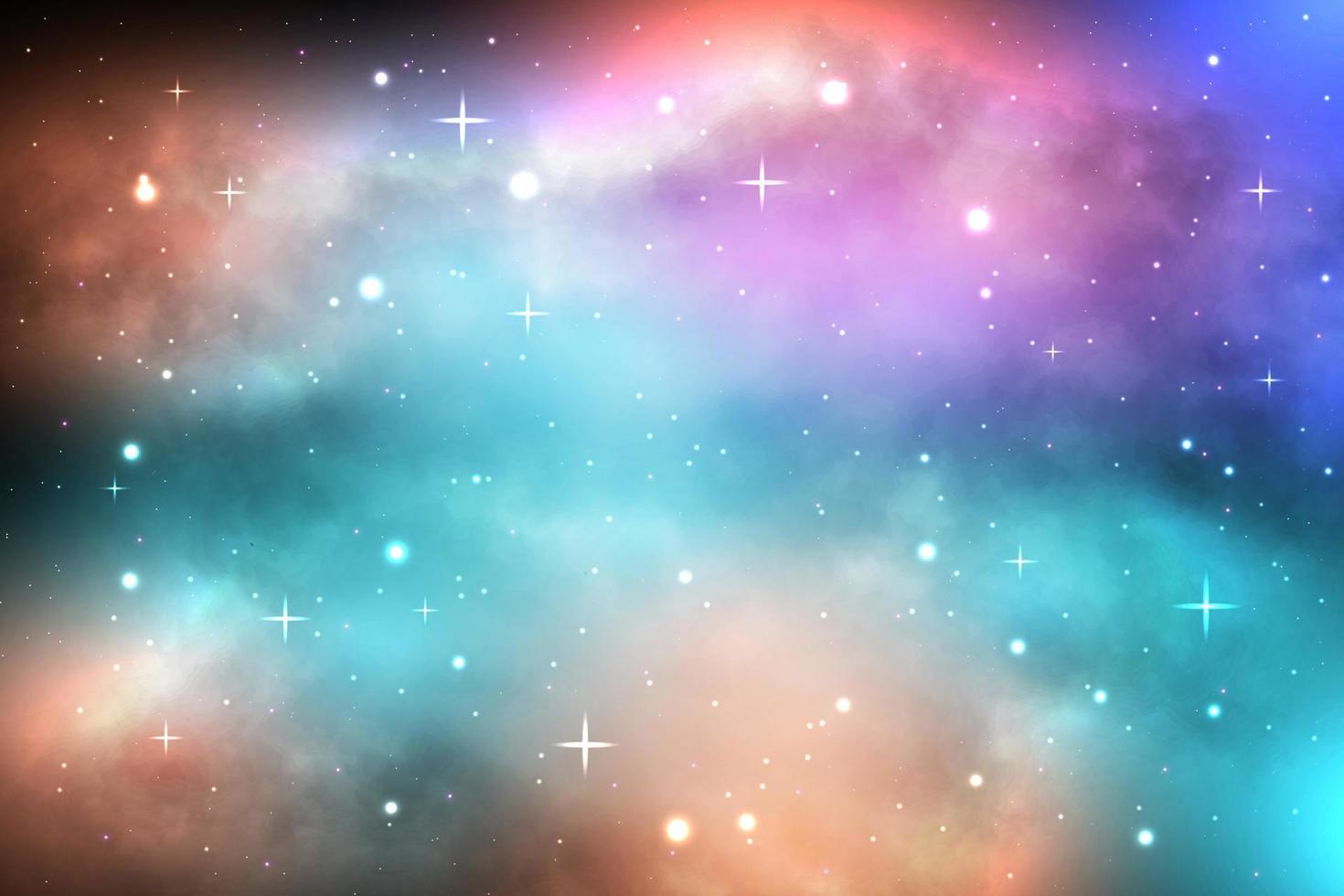 Space galaxy background with shining stars and nebula, Vector cosmos with colorful milky way, Galaxy at starry night, Vector illustration