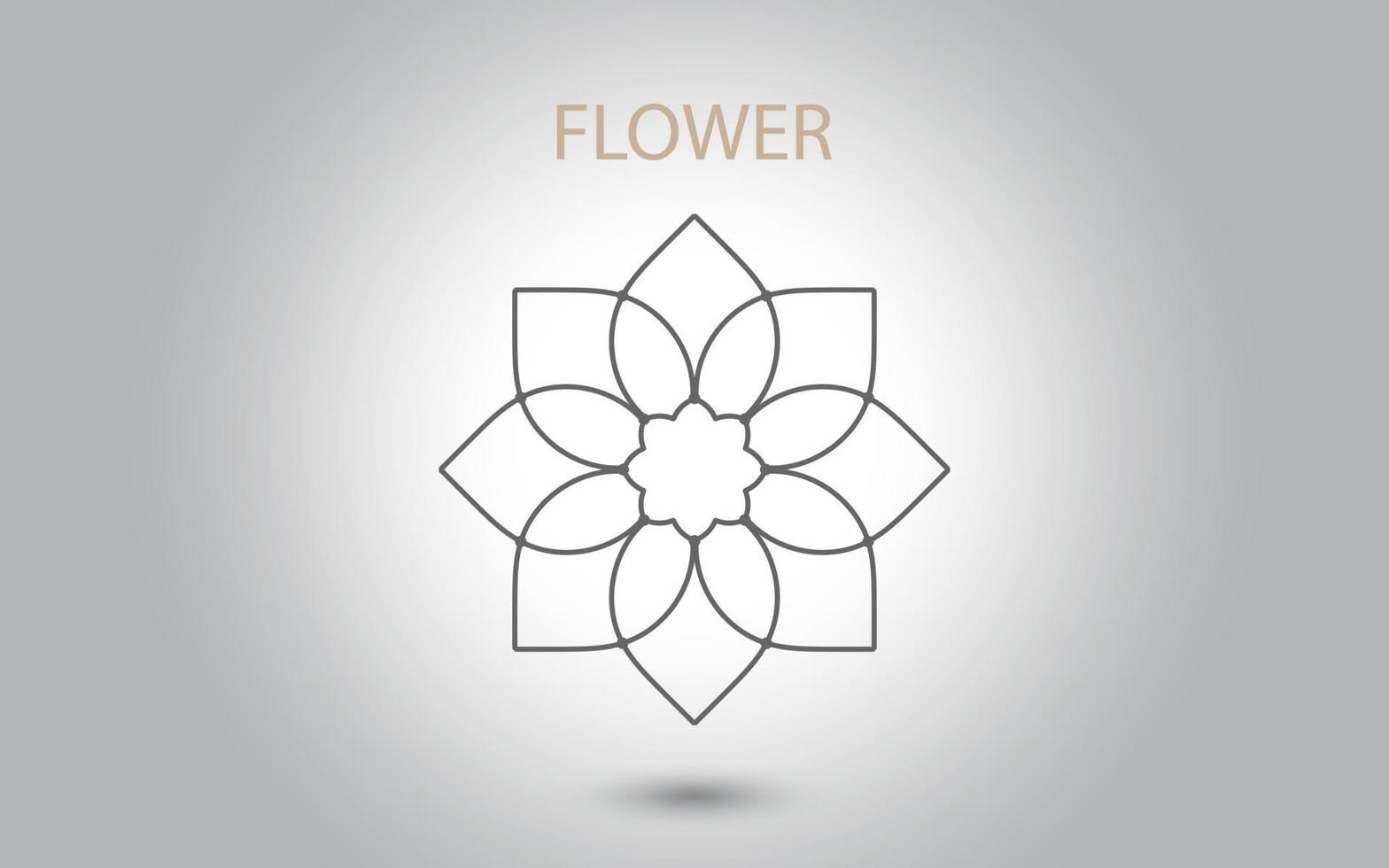 vector de icono de flor aislado en fondo blanco, ilustración de icono de flor dibujada a mano, plantilla de logotipo floral, símbolo icono natural