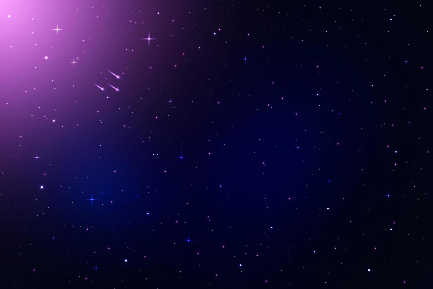 galaxy background with falling star, Vector space galaxy illustration