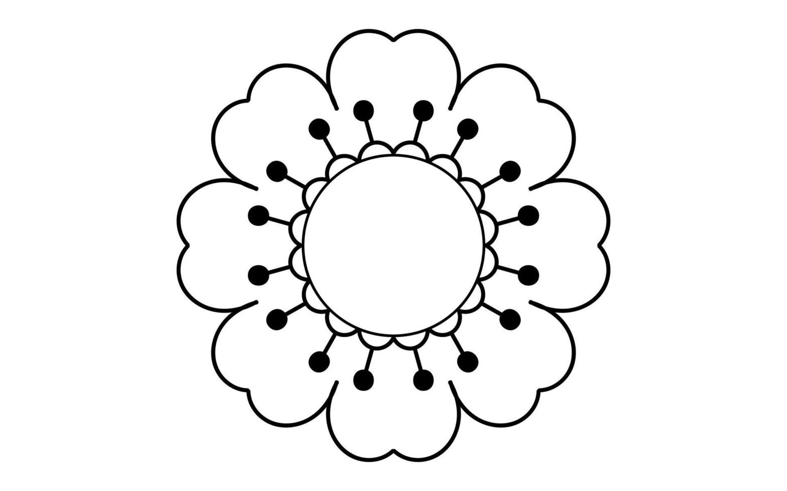 vector de icono de flor aislado en fondo blanco, ilustración de icono de flor dibujada a mano, plantilla de logotipo floral, símbolo icono natural