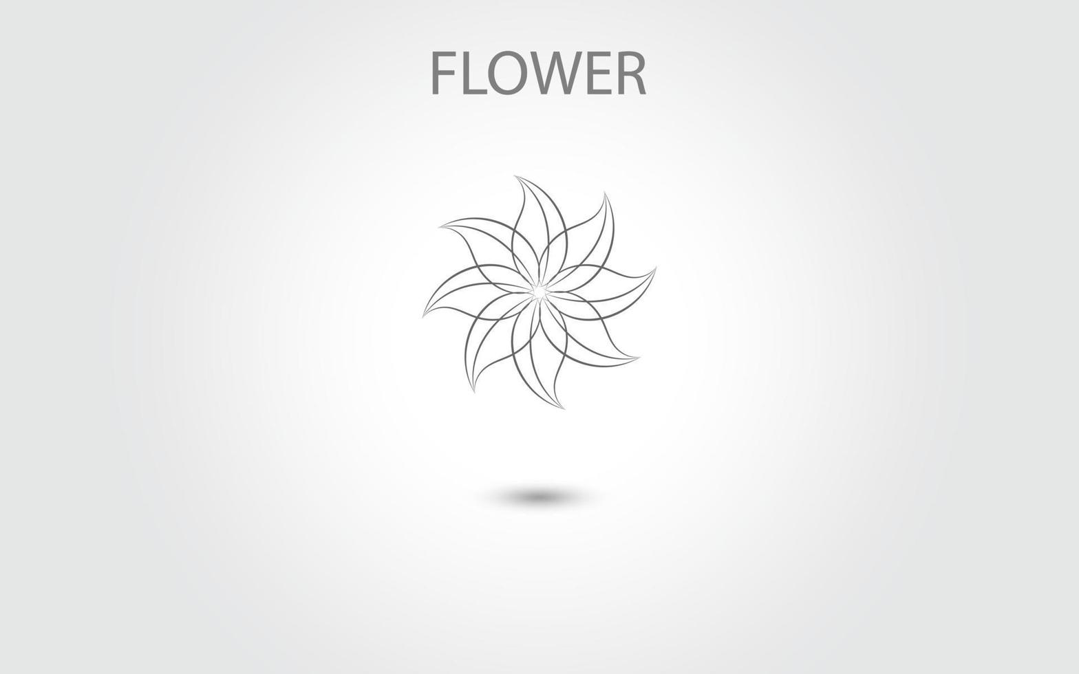 vector de icono de flor aislado en fondo blanco, ilustración de icono de flor dibujada a mano, plantilla de logotipo floral, símbolo icono natural