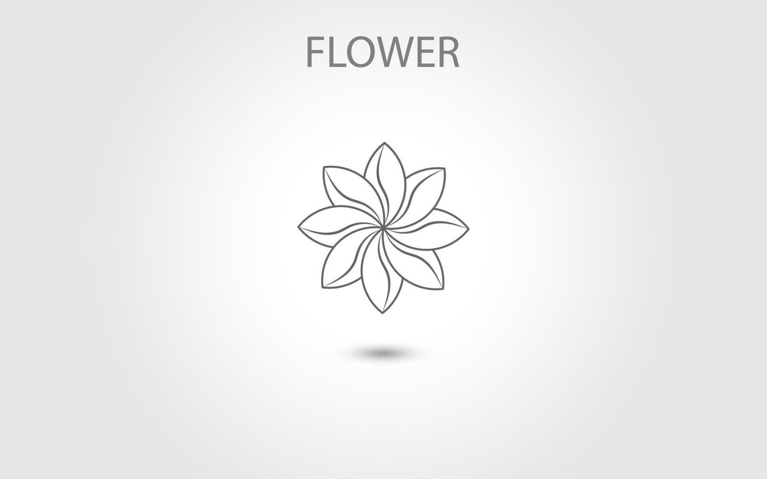 vector de icono de flor aislado en fondo blanco, ilustración de icono de flor dibujada a mano, plantilla de logotipo floral, símbolo icono natural