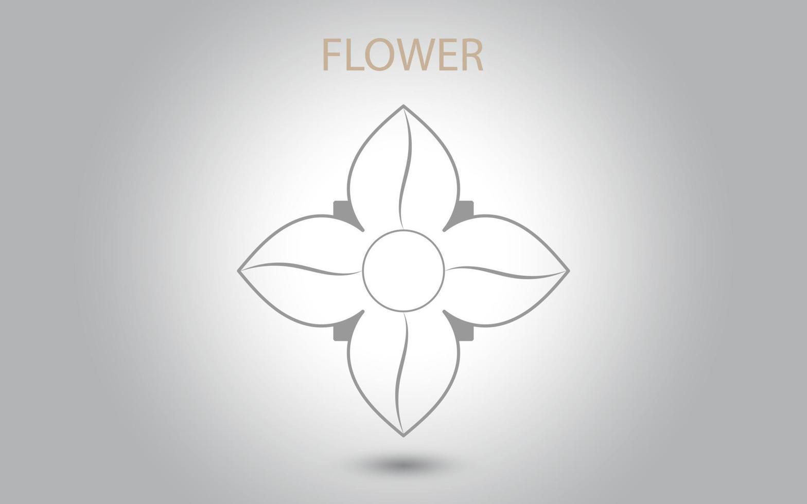 vector de icono de flor aislado en fondo blanco, ilustración de icono de flor dibujada a mano, plantilla de logotipo floral, símbolo icono natural