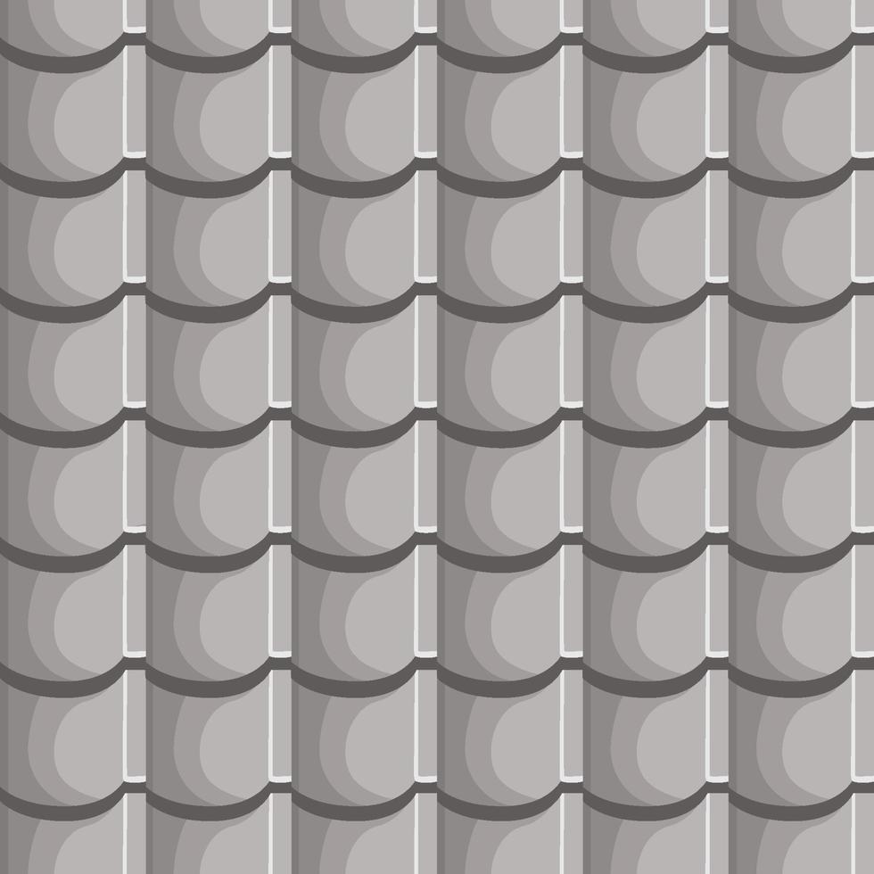 Seamless pattern gray textured roof, repeating tiles. Vector illustration background covered with houses, gray slate for design.