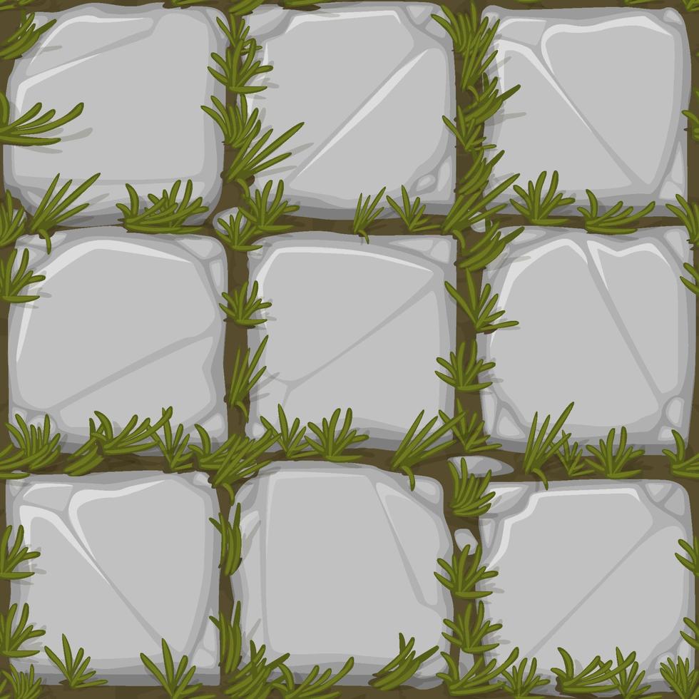 seamless stonework texture on grass, vector patteren