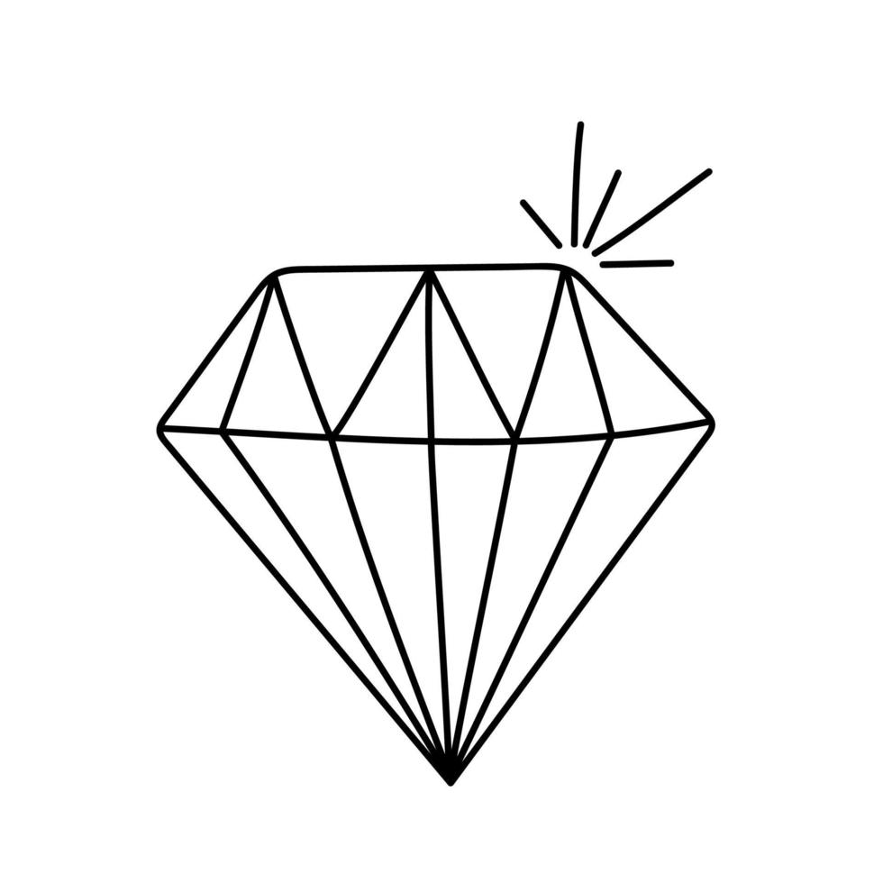 diamante en estilo garabato. vector