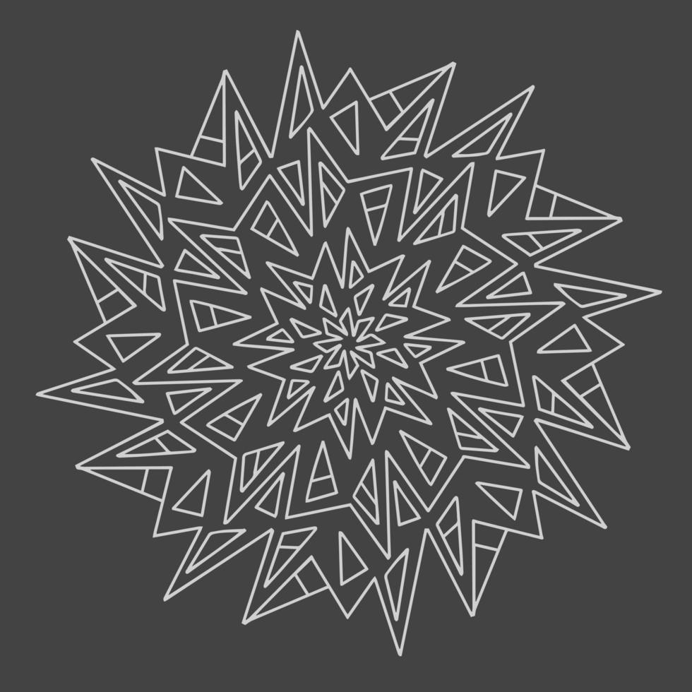 Circular element for coloring book. Different shapes in the form of a mosaic. Mandala vector