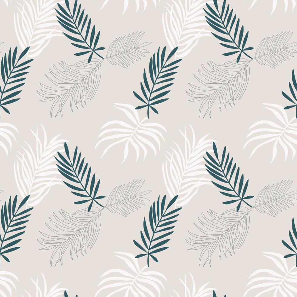 Seamless pattern. Different shapes of palm leaves. Tropical natural elements vector
