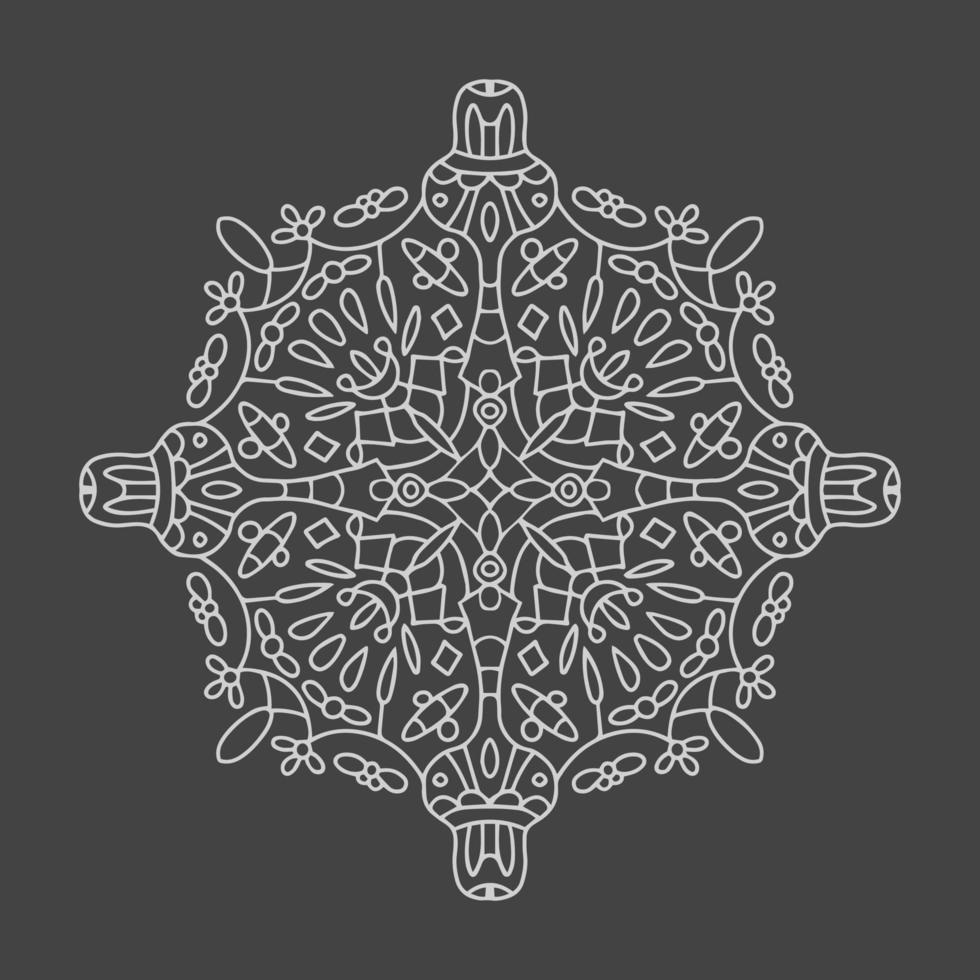 Circular element for coloring book. Different shapes in the form of a mosaic. Mandala vector
