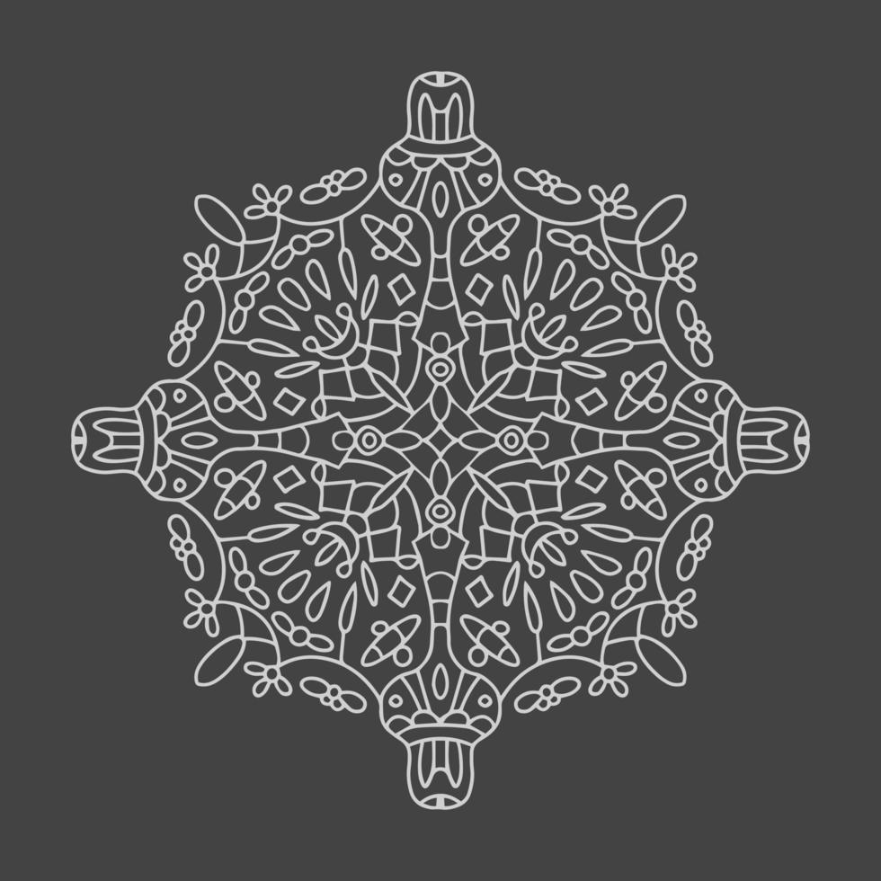 Circular element for coloring book. Different shapes in the form of a mosaic. Mandala vector