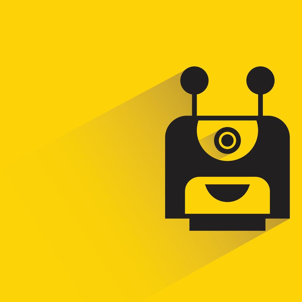robot head avatar yellow background illustration vector