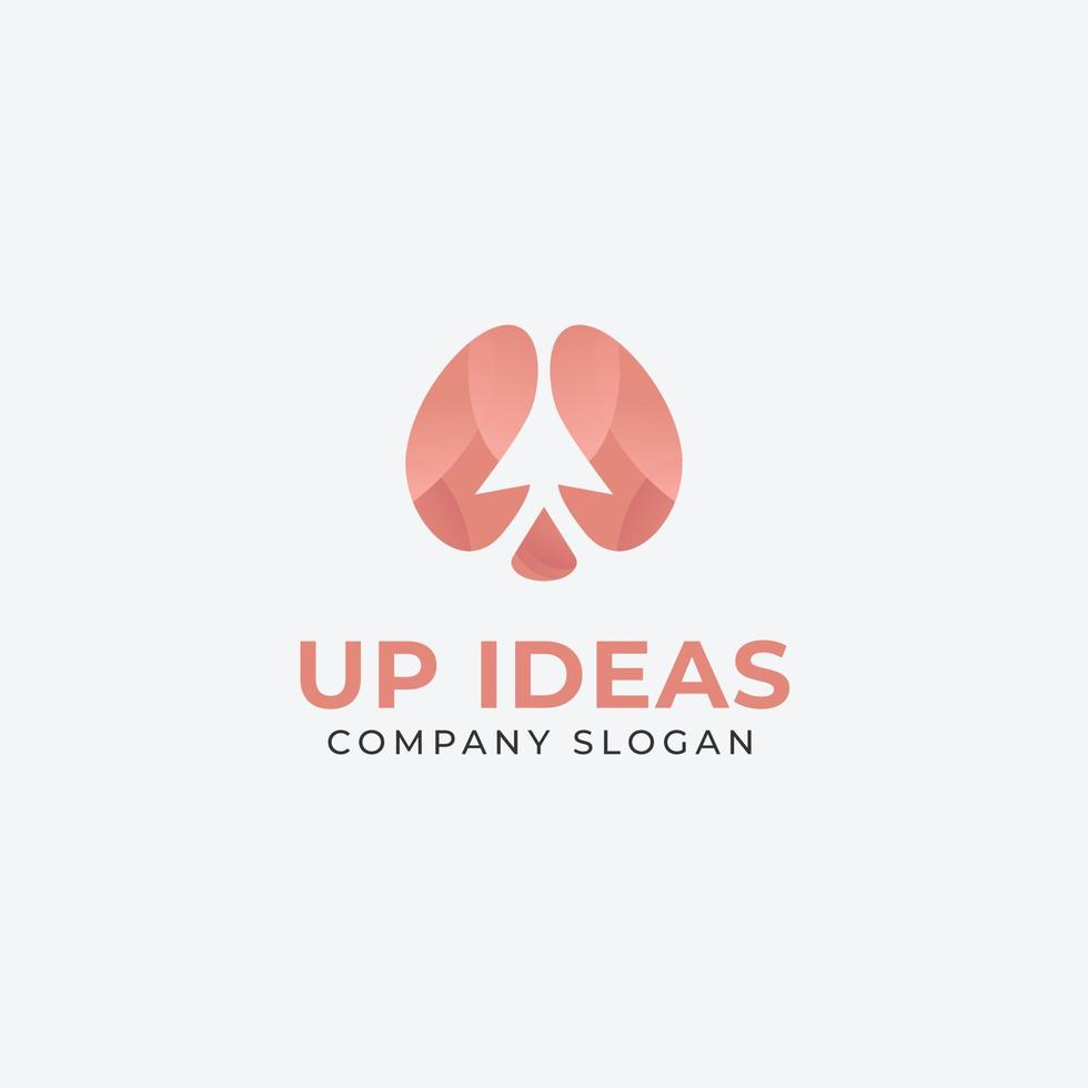 Human brain logo template vector