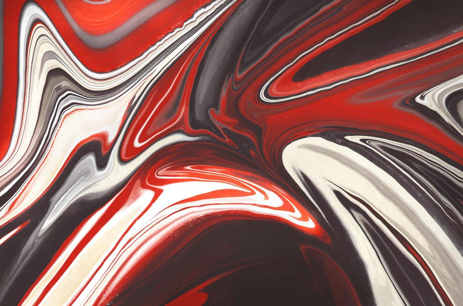 Black and Red Liquid marble texture background vector