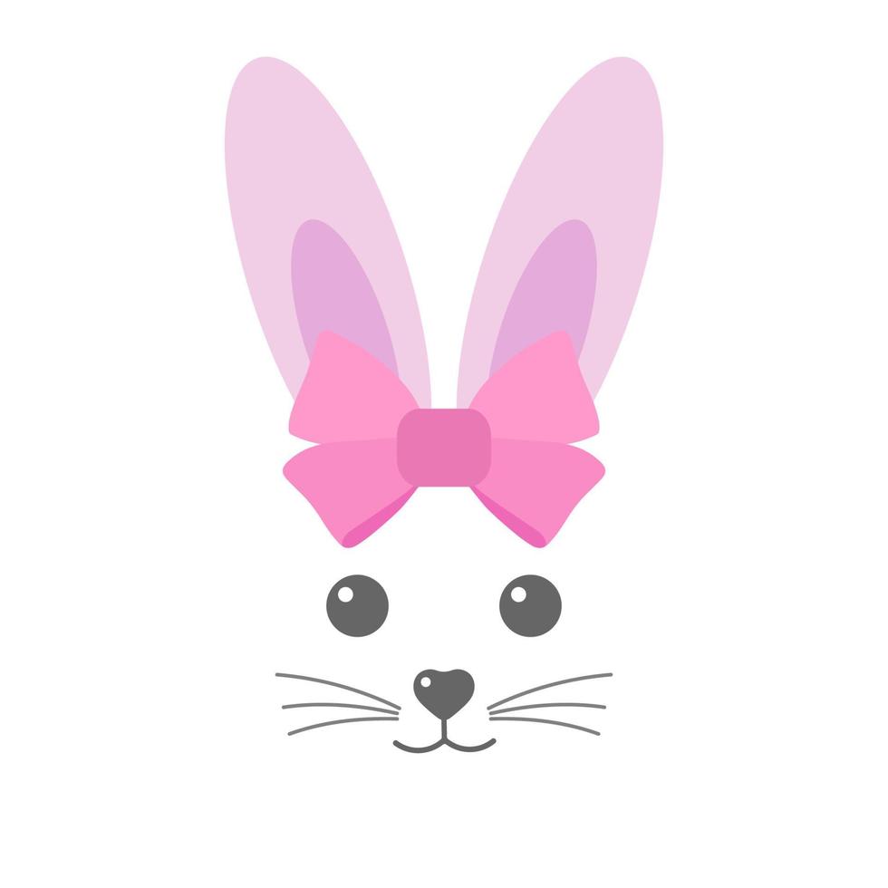 illustration of a cute rabbit with a pink bow vector
