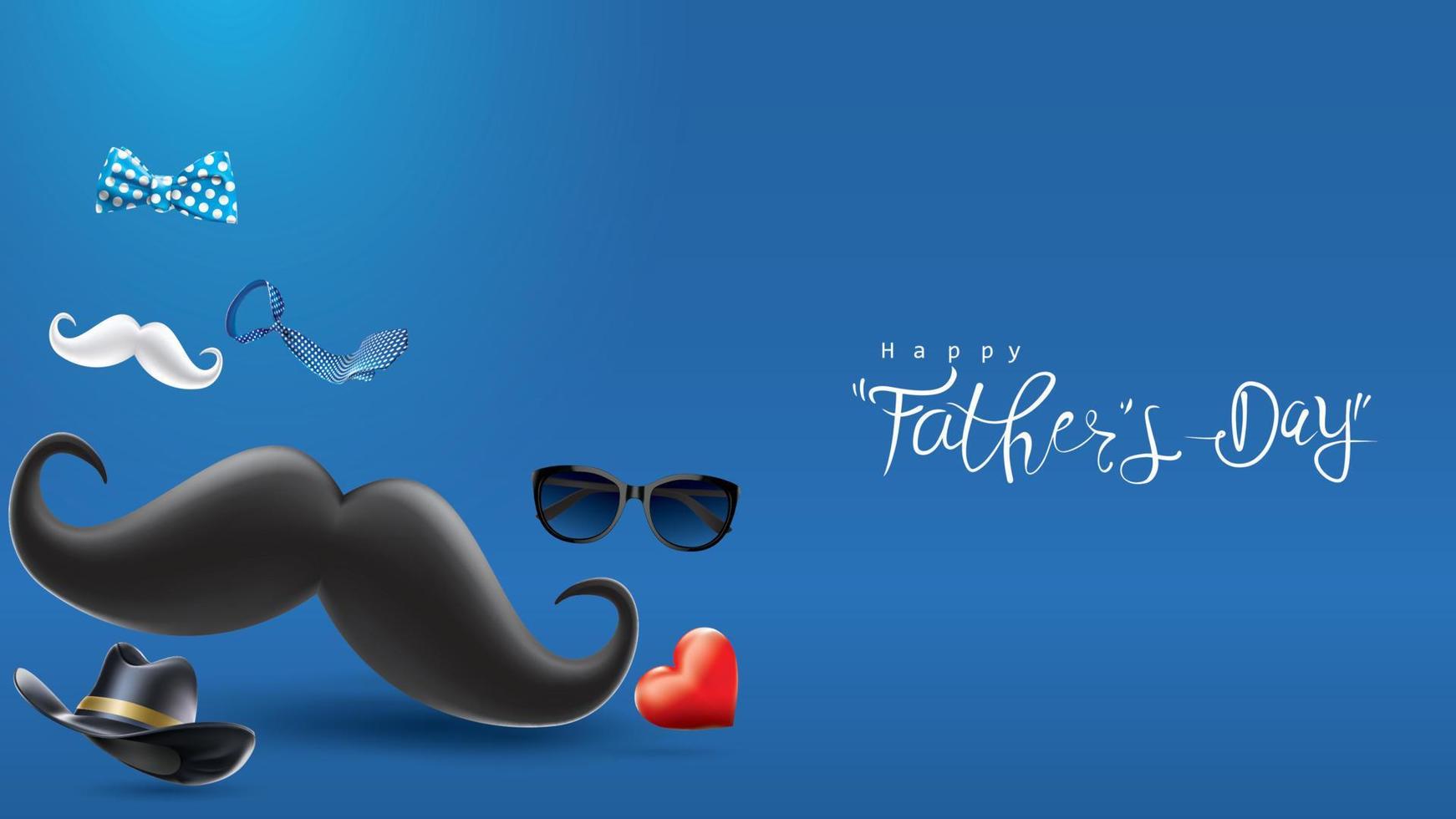 Happy Father Day greeting card, banner design with lettering, typography in three dimensional style vector