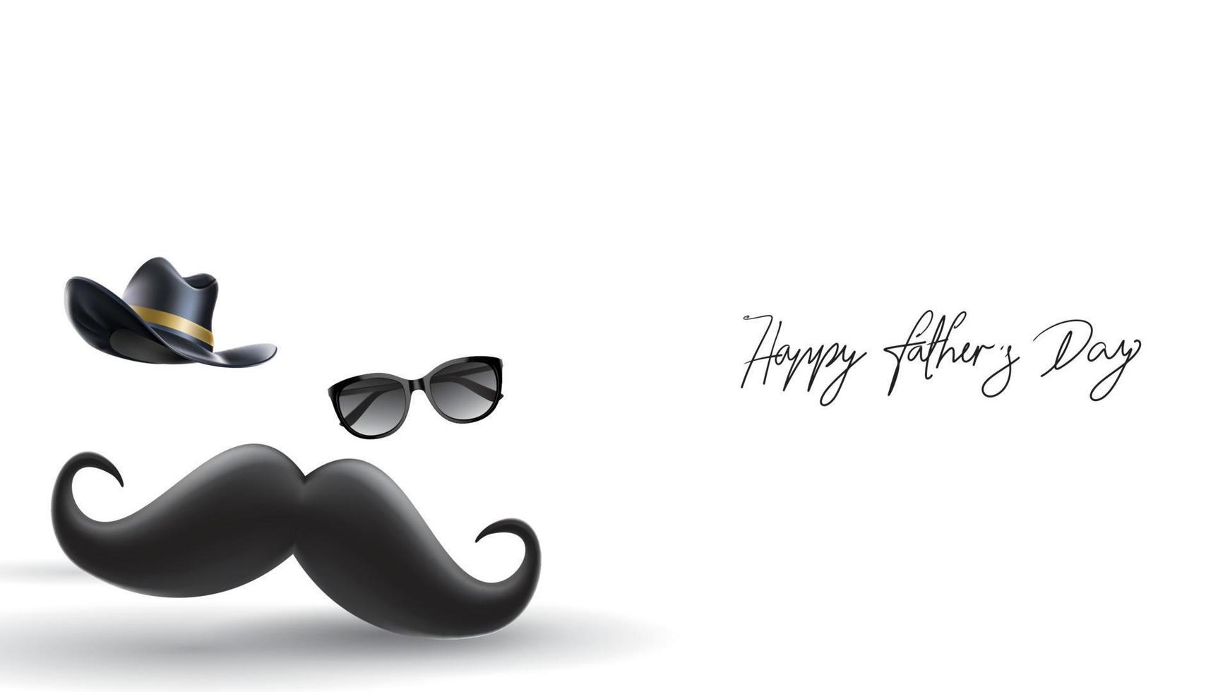 Happy Father Day greeting card, banner design with lettering, typography in three dimensional style vector
