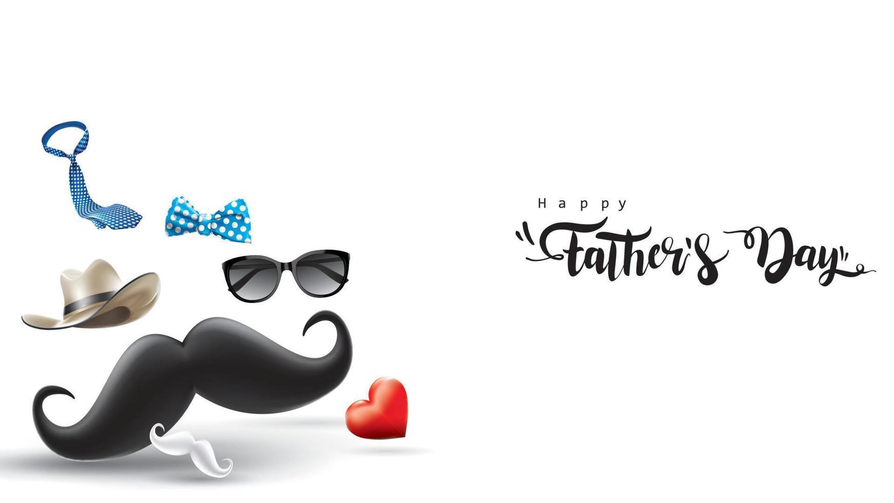 Happy Father Day greeting card, banner design with lettering, typography in three dimensional style vector