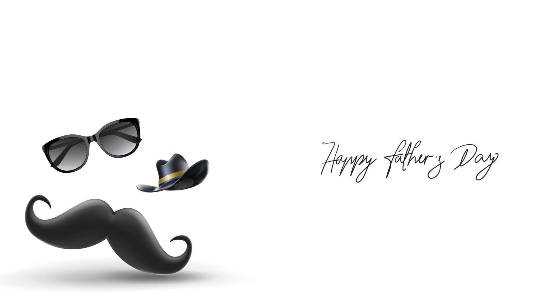 Happy Father Day greeting card, banner design with lettering, typography in three dimensional style vector
