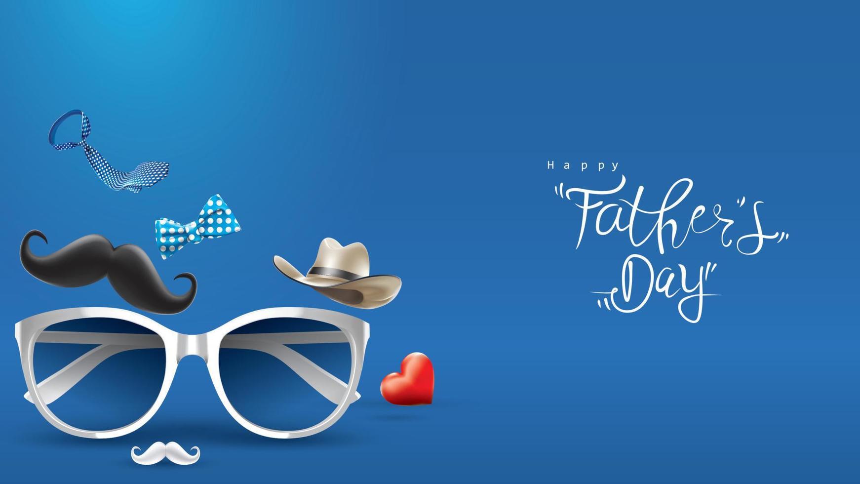 Happy Father Day greeting card, banner design with lettering, typography in three dimensional style vector