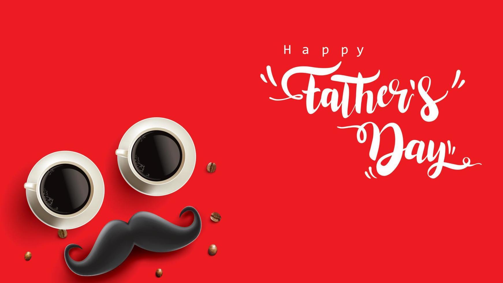 Happy Father Day greeting card, banner design with lettering, typography in three-dimensional style vector