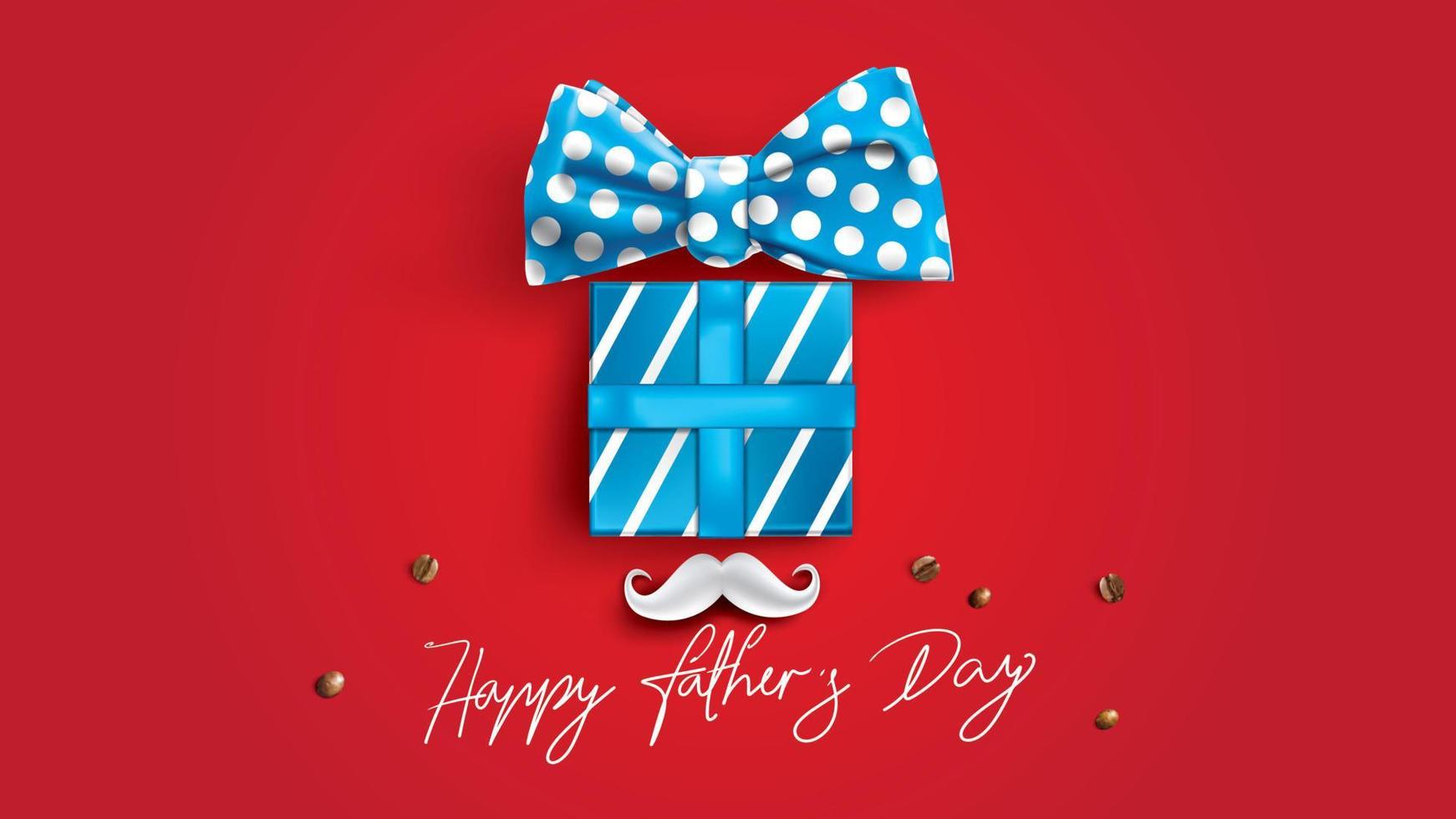 Happy Father Day greeting card, banner design with lettering, typography in three-dimensional style vector