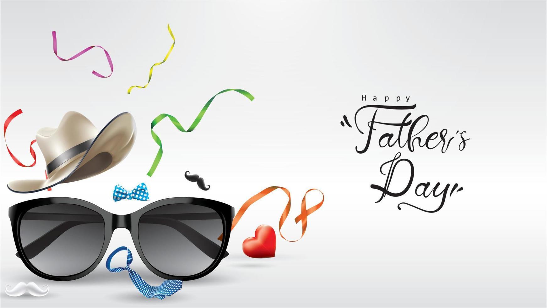 Happy Father Day greeting card, banner design with lettering, typography in three dimensional style vector