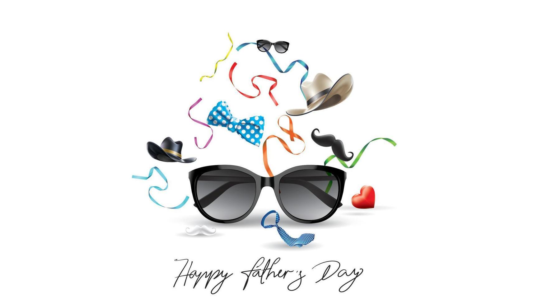 Happy Father Day greeting card, banner design with lettering, typography in three dimensional style vector