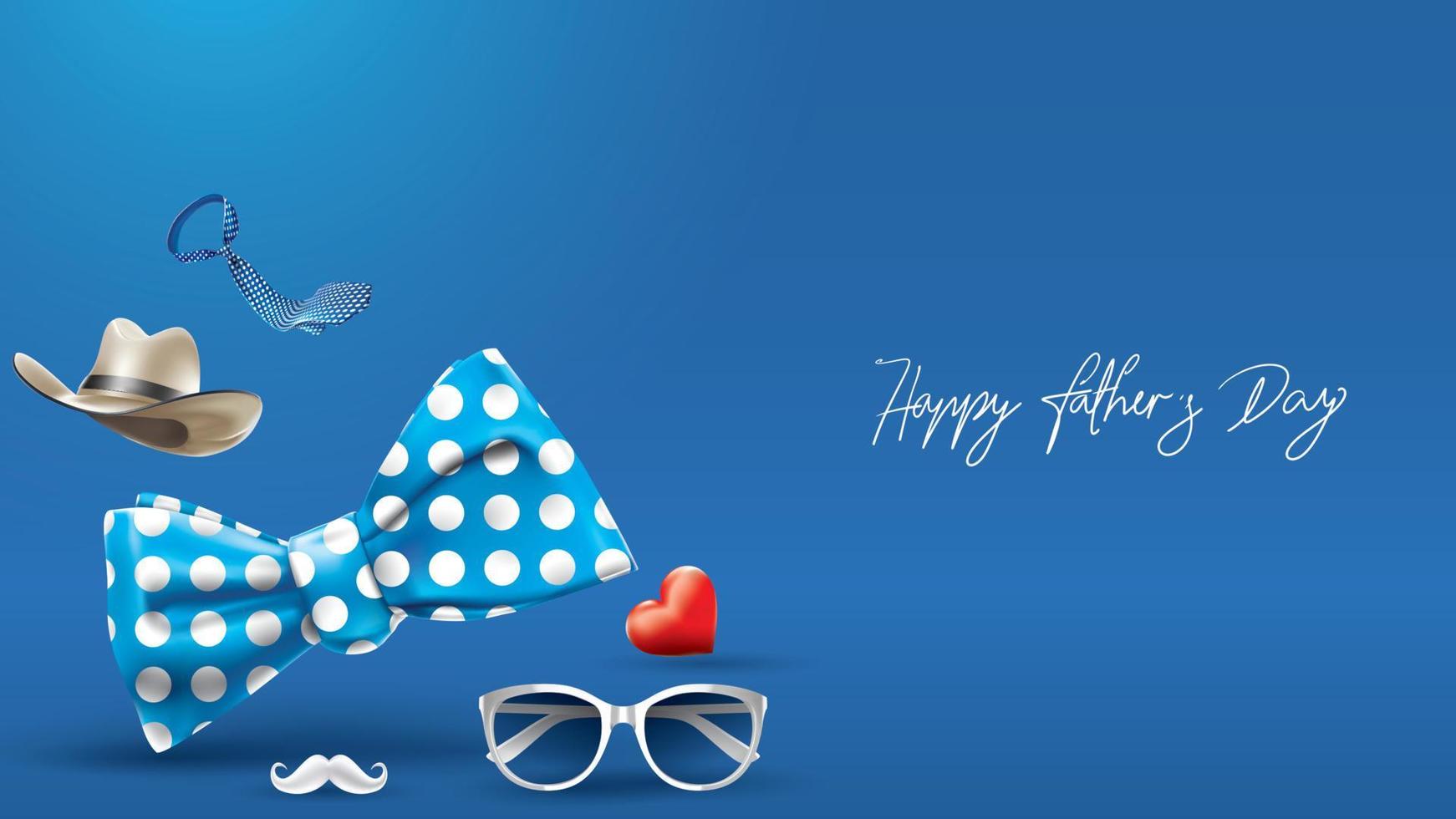Happy Father Day greeting card, banner design with lettering, typography in three dimensional style vector