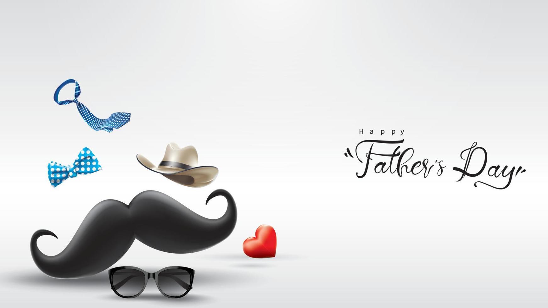 Happy Father Day greeting card, banner design with lettering, typography in three dimensional style vector