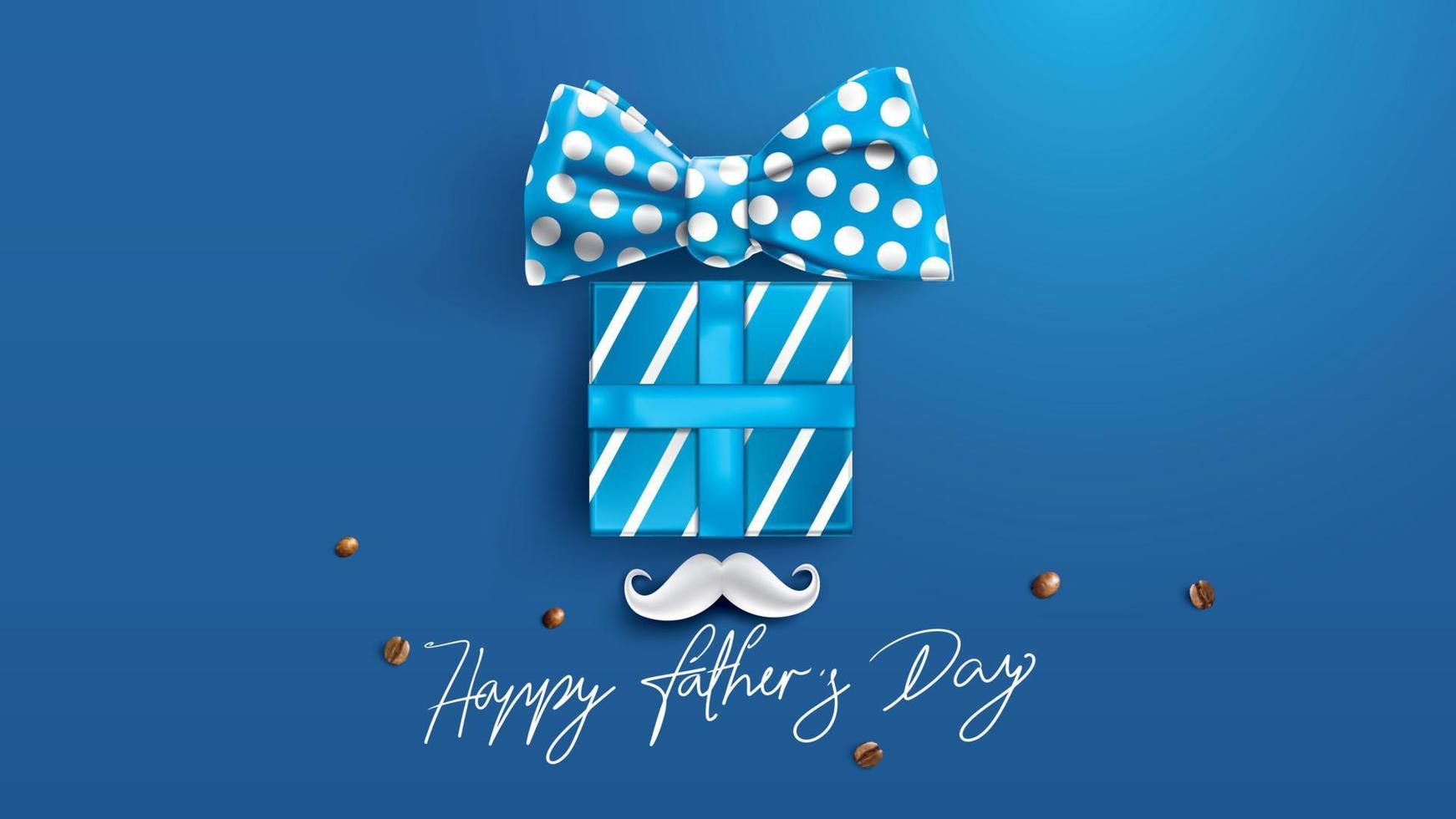 Happy Father Day greeting card, banner design with lettering, typography in three-dimensional style vector