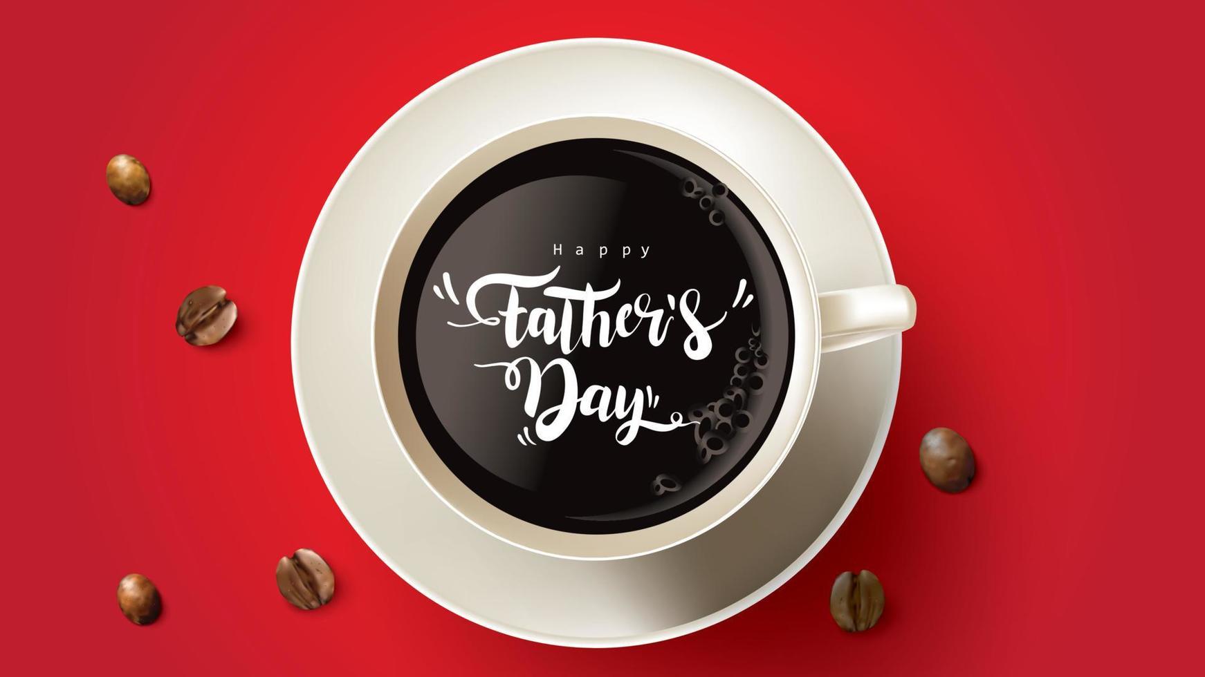 Happy Father Day greeting card, banner design with lettering, typography in three-dimensional style vector