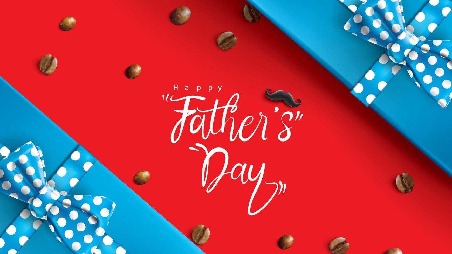 Happy Father Day greeting card, banner design with lettering, typography in three-dimensional style vector