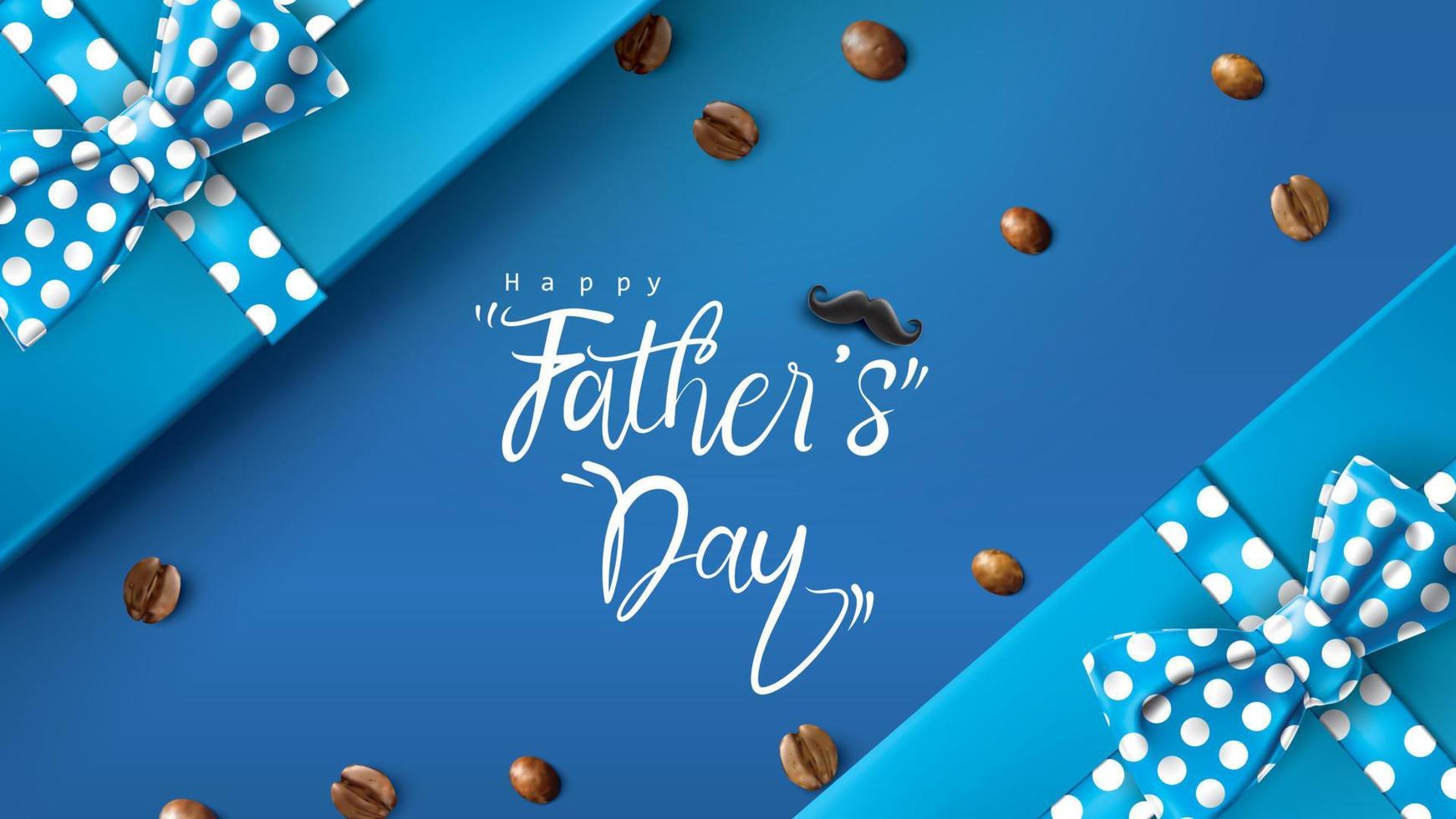 Happy Father Day greeting card, banner design with lettering, typography in three-dimensional style vector