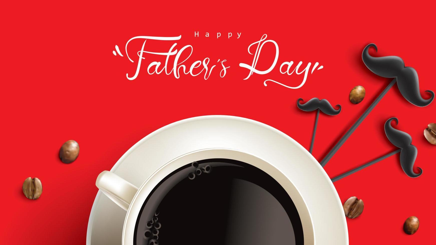 Happy Father Day greeting card, banner design with lettering, typography in three-dimensional style vector