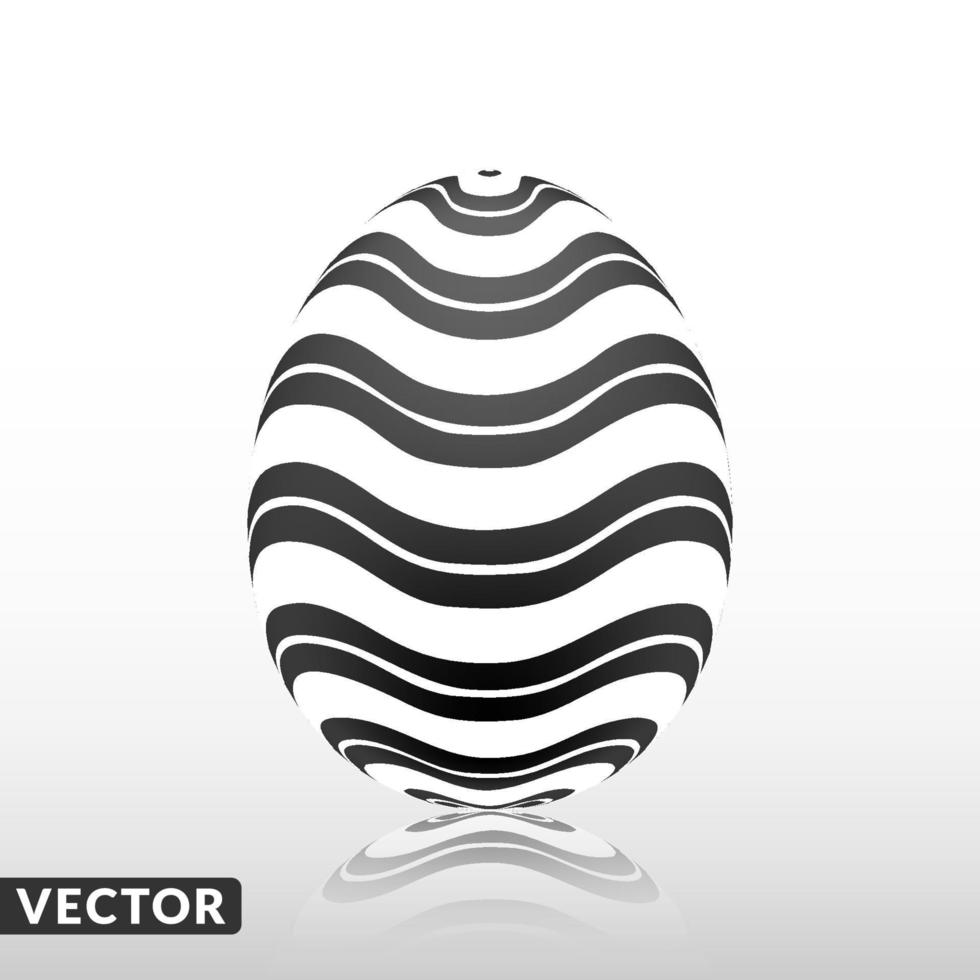 huevo de pascua negro con patrón exótico, vector, ilustración. vector