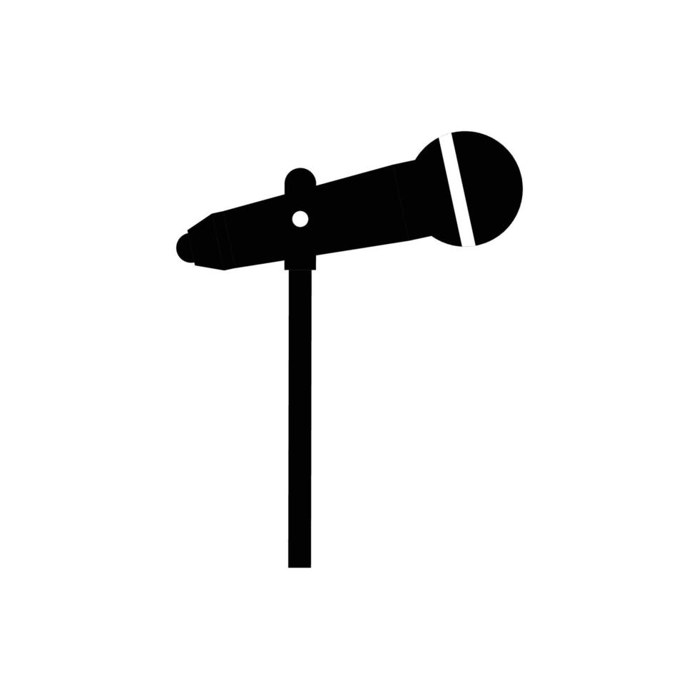 Mic Silhouette. Black and White Icon Design Element on Isolated White Background vector