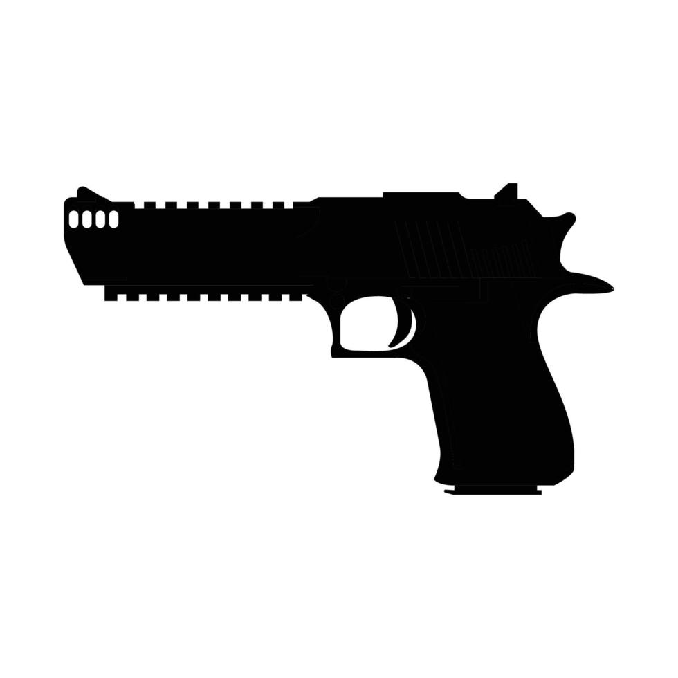 silueta de pistola. elemento de diseño de icono en blanco y negro sobre fondo blanco aislado vector