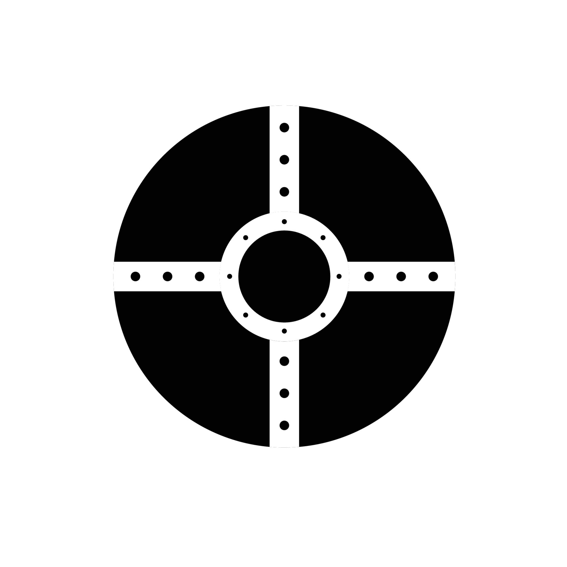 Viking Shield Silhouette. Black and White Icon Design Element on