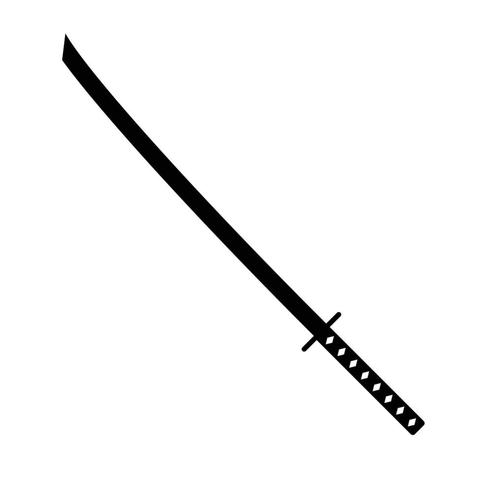 katana icono blanco y negro. elemento de diseño de silueta sobre fondo blanco aislado vector