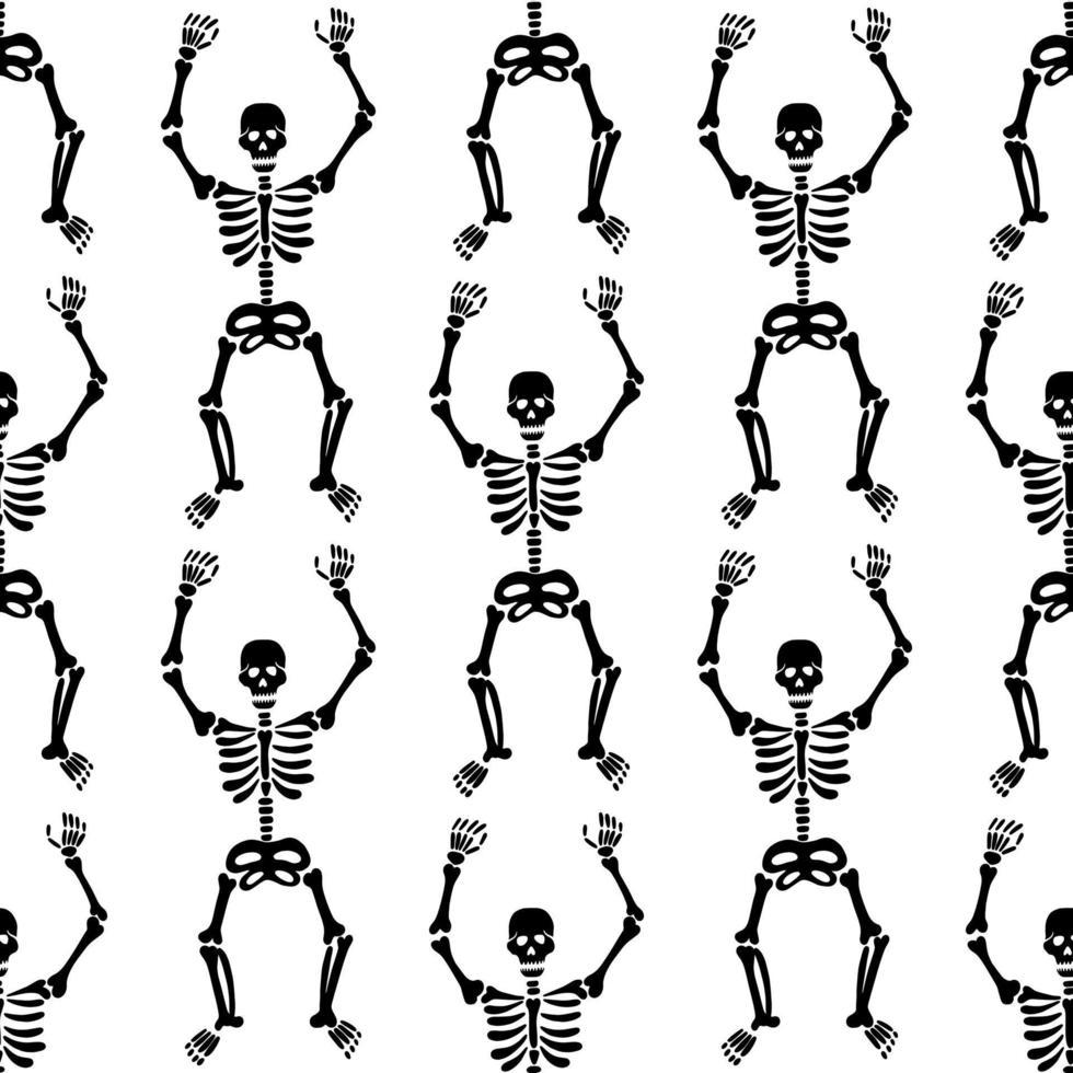 skeletons seamless pattern vector