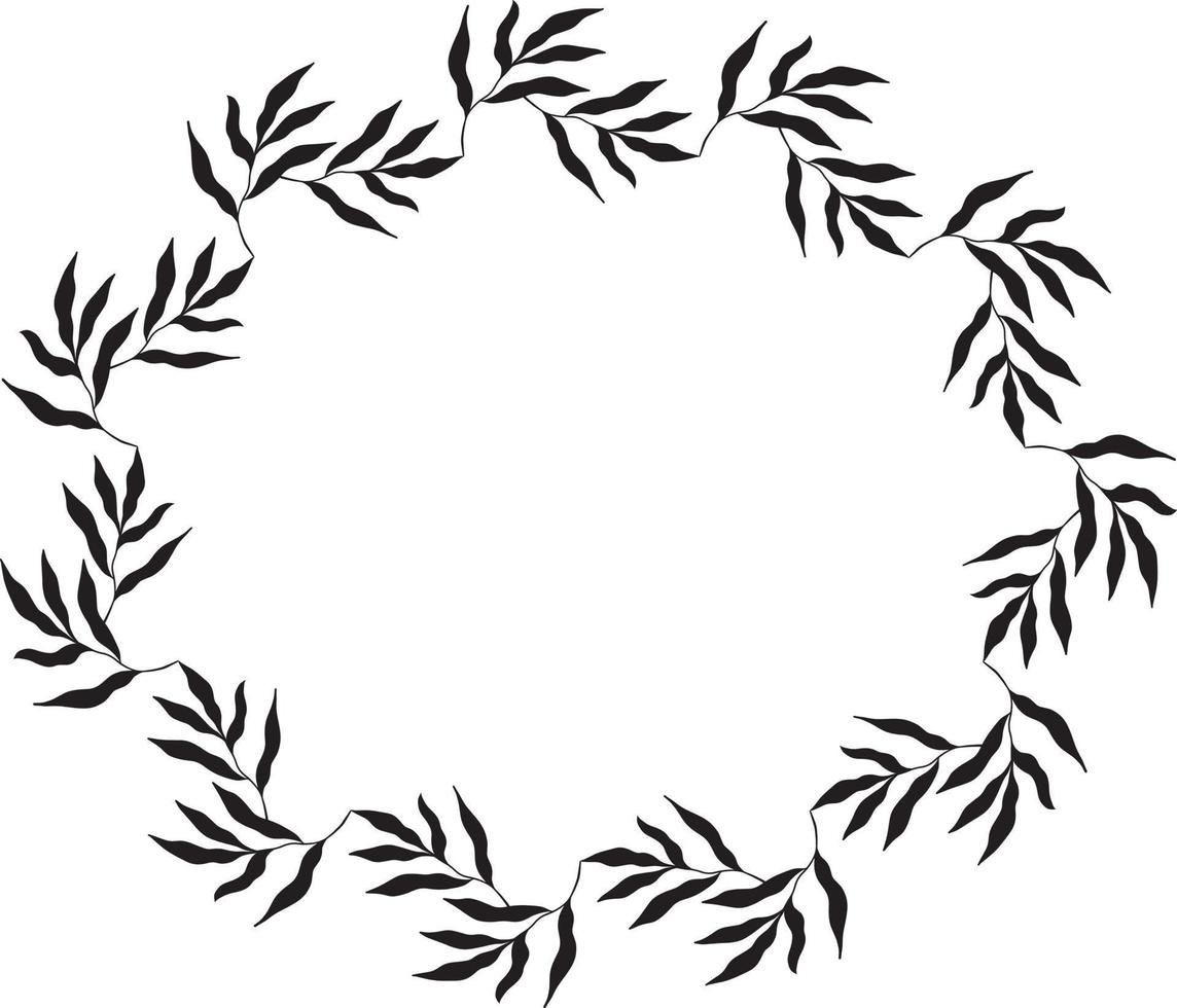 Oval botanical frame. Vector Illustration